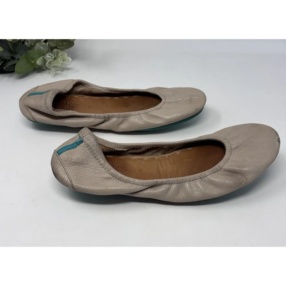 Tieks‎ By Gavrieli Taupe Foldable Ballet Flats US Womens Size 7 Leather